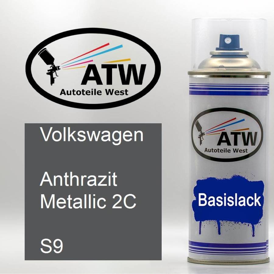 Volkswagen, Anthrazit Metallic 2C, S9: 400ml Sprühdose, von ATW Autoteile West.